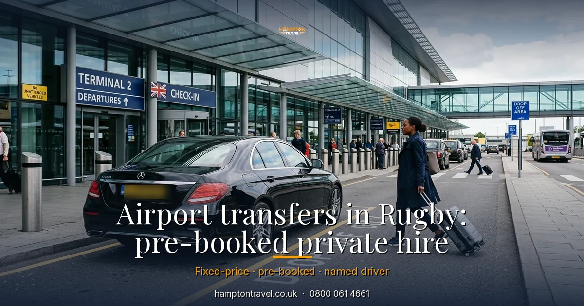 Airport transfers in Rugby: pre-booked private hire